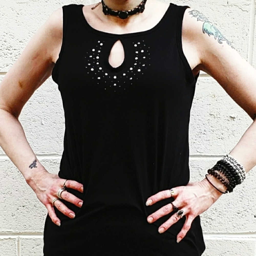 Black Shirt With Silver Decoration